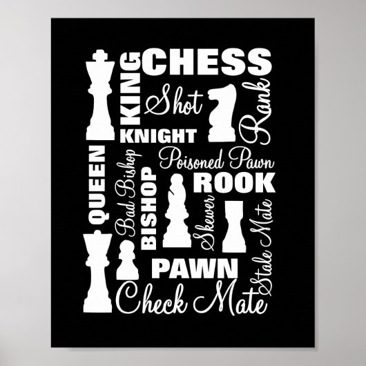 Chess Players Typografie Design Poster (Voorkant)