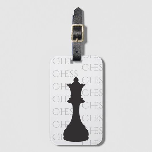 Chess Queen Classic Piece Modern Black, White Bagagelabel (Voorkant (verticaal))