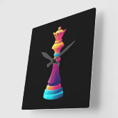 Chess Queen Square Wall klok (Hoek)