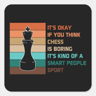 Chess Quote Sunset Vierkante Sticker