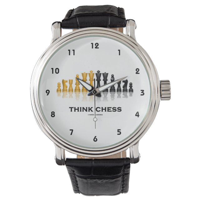 Chess Reflection Chess Set Chess Advice Horloge (Voorkant)