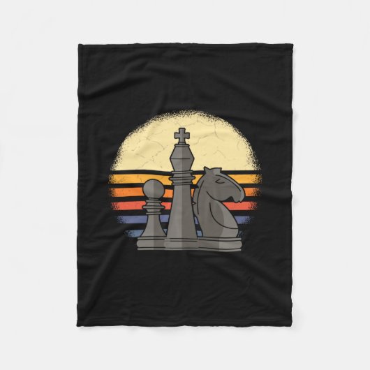 Chess Retro Fleece Deken (Voorkant)