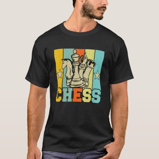 Chess Retro Graphic Chess Player Checkmate Board G T-shirt (Voorkant)