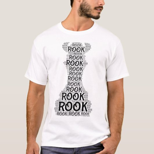 Chess Rook Word Afbeelding T-Shirt (Voorkant)