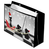 Chess Santa Claus en Reindekerst Groot Cadeauzakje (Voorkant Gekanteld)