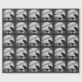 Chess Santa Full Moon Cat en Mouse Game Kerstmis Cadeaupapier (Vlak)