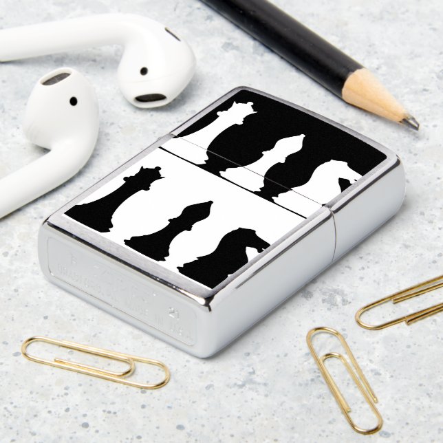 Chess Silhouette Zippo (On Table 2)