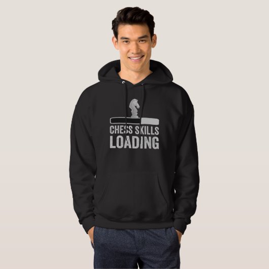 Chess Skills Loading Funny Knight Piece Chess Hoodie (Voorkant volledig)