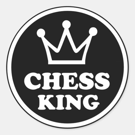 Chess-speler Ronde Sticker (Voorkant)