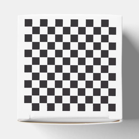 Chess Square Pattern - zwart + uw achtergrond Bedankdoosjes (Bovenkant)