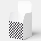 Chess Square Pattern - zwart + uw achtergrond Bedankdoosjes (Geopend)