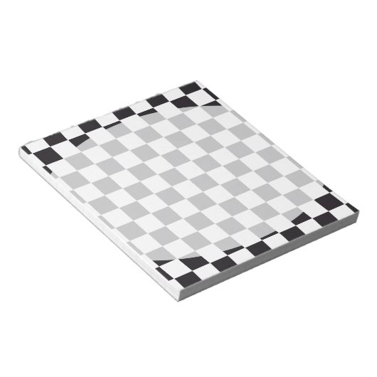 Chess Square Pattern - zwart + uw achtergrond Notitieblok (Schuin)