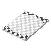 Chess Square Pattern - zwart + uw achtergrond Notitieblok (Gedraaid)