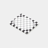 Chess Square Pattern - zwart + uw achtergrond Post-it® Notes (Schuin)