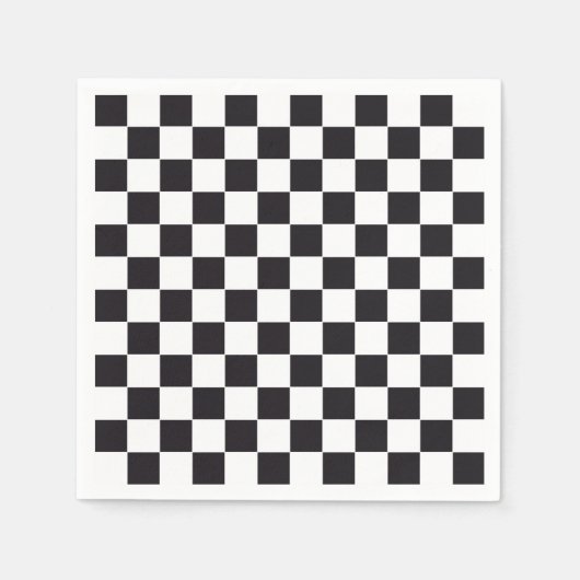Chess Square Pattern - zwart + uw achtergrond Servetten (Voorkant)