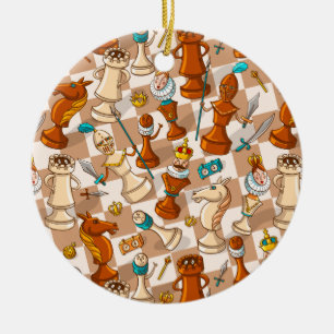 Chess-strijd Keramisch Ornament