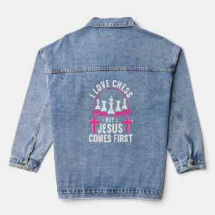 Chess Stuff Chess Club Chess Merch Christelijk Denim Jacket