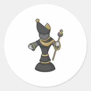 Chess-stuk bisschop Chess Ronde Sticker