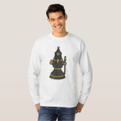 Chess-stuk bisschop op Chess met Personeel T-shirt (Voorkant volledig)