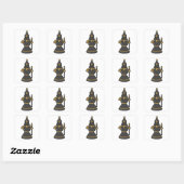 Chess-stuk bisschop op Chess met Personeel Vierkante Sticker (Vel)