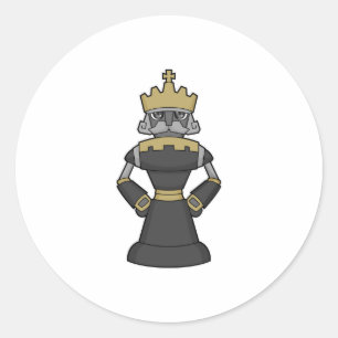 Chess-stuk King Crown Chess Ronde Sticker