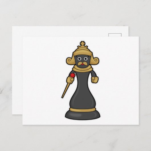 Chess-stuk King op Chess met Personeel Briefkaart (Voorkant / Achterkant)
