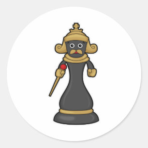 Chess-stuk King op Chess met Personeel Ronde Sticker