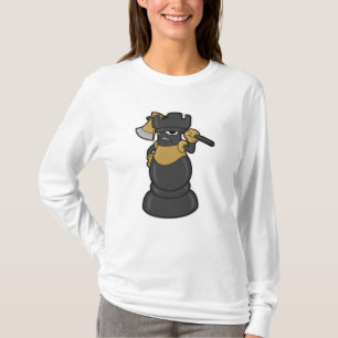 Chess-stuk Rook bij Chess met Ax T-shirt
