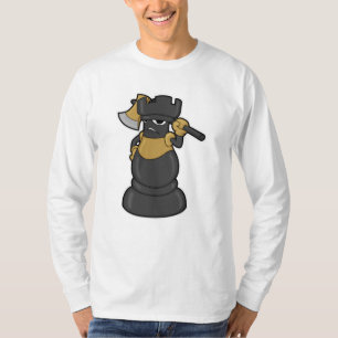 Chess-stuk Rook bij Chess met Ax T-shirt