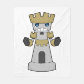Chess-stuk Rook Chess Fleece Deken (Voorkant)