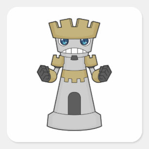 Chess-stuk Rook Chess Vierkante Sticker