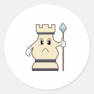 Chess-stuk Rook op Chess.PNG Ronde Sticker