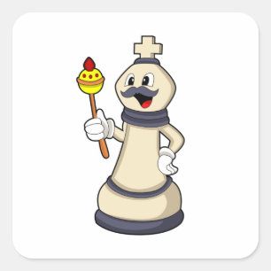 Chess-stukje King op Chess.PNG Vierkante Sticker