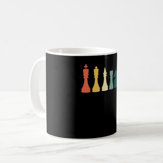  Chess T-shirt Retro Chess Design - Chess Koffiemok (Voorkant links)