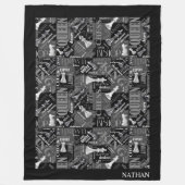 Chess Terms and Piecets Black and White ID784 Fleece Deken (Voorkant)
