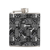 Chess Terms and Piecets Black and White ID784 Heupfles (Voorkant)