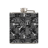 Chess Terms and Piecets Black and White ID784 Heupfles (Achterkant)