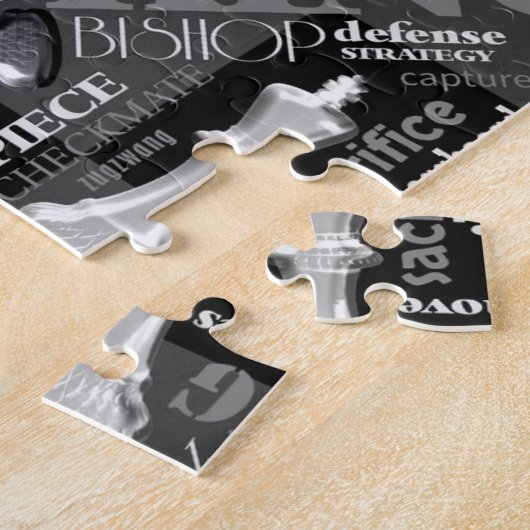 Chess Terms and Piecets Black and White ID784 Legpuzzel (Zijkant)
