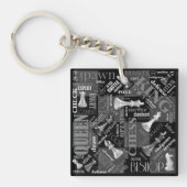 Chess Terms and Piecets Black and White ID784 Sleutelhanger (Voorkant)