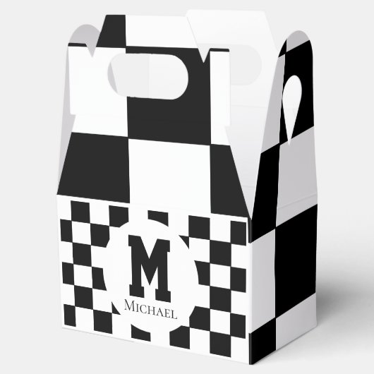 Chess Thaing Birthday Party Checkeron Monogram Bedankdoosjes (Geopend)