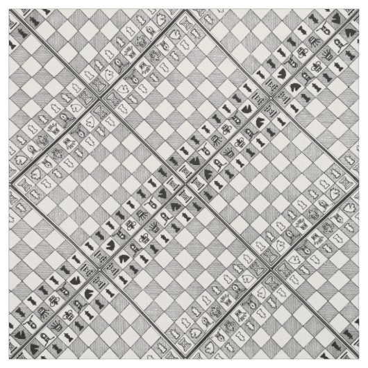 Chess Theme Fabric Stof (Swatch)