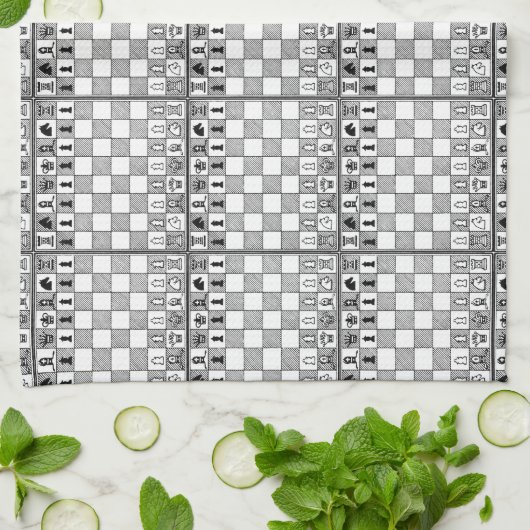 Chess Theme Kitchen Towels Theedoek (Gevouwen)