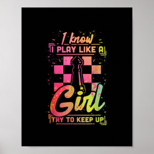 Chess Women Queen Chessfield Team speelt als een m Poster