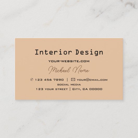 Chessboard Beige en Brown Modern Pattern Stylish Visitekaartje (Achterkant)