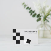 Chessboard Black Light Grey Modern Pattern Stijlvo Visitekaartje (Staand voorkant)