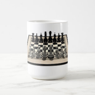 Chessboard en schaakstukken: koffiemok