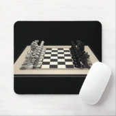 Chessboard en schaakstukken: Mousepad Muismat (Met muis)