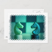 Chessboard Knight Briefkaart (Voorkant / Achterkant)