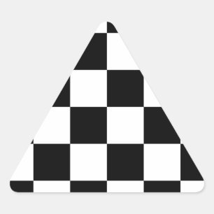 Chessboard met gerangschikte vlag voor racebestekk driehoek sticker
