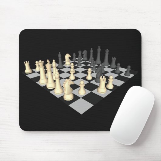 Chessboard met schaakstukken - Custom Mousepad Muismat (Met muis)
